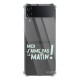 Coque Coque Samsung Galaxy Z Flip 4 Silicone antichocs Solides coins renforcés Protection Housse transparente J'aime pas le matin Evetane