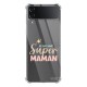 Coque Coque Samsung Galaxy Z Flip 4 Silicone antichocs Solides coins renforcés Protection Housse transparente Je suis une super Maman Evetane
