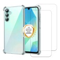 Coque Samsung Galaxy A16/A16 5G Antichoc Silicone bords renforcés + 2 Vitres en verre trempé Protection écran