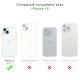 Coque iPhone 15 Transparente Compatible Magsafe Contour Noir + 2 Vitres Protection ecran