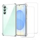 Coque Samsung Galaxy S24FE Antichoc Silicone bords renforcés + 2 Vitres en verre trempé Protection écran