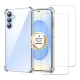 Coque Samsung Galaxy S25 Antichoc Silicone bords renforcés + 2 Vitres en verre trempé Protection écran