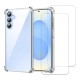 Coque Samsung Galaxy S25 Antichoc Silicone bords renforcés + 2 Vitres en verre trempé Protection écran