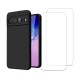 Coque Google Pixel 7 Pro Silicone liquide Noire + 2 Vitres en Verre trempé Protection écran Antichocs