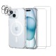 Coque iPhone 15 Antichoc compatible Magsafe + 2 Protections écran et 2 protections Objectif Caméra