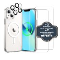 Coque iPhone 13 Mini Antichoc compatible Magsafe + 2 Protections écran et 2 protections Objectif Caméra
