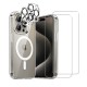 Coque iPhone 15 Pro Antichoc compatible Magsafe + 2 Protections écran et 2 protections Objectif Caméra