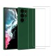 Coque Samsung Galaxy S22 Ultra Silicone liquide Vert Foret + 2 Vitres en Verre trempé Protection écran Antichocs