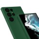 Coque Samsung Galaxy S22 Ultra Silicone liquide Vert Foret + 2 Vitres en Verre trempé Protection écran Antichocs