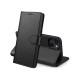 Etui iPhone 15 Noir, Protection Portefeuille Livre Emplacement cartes, support dépliant, Languette Magnétique