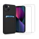Coque iPhone 15 Noire avec Compartiment Carte + 2 Vitres Protection Ecran 