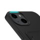 Coque iPhone 15 Noire avec Compartiment Carte + 2 Vitres Protection Ecran 