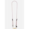 LLanière cordon Naé en coton tressée avec mousquetons noir metallisé, coloris beige métalisé