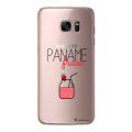Coque Samsung Galaxy S7 rigide transparente Paname Fraise Dessin La Coque Francaise
