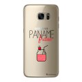 Coque Samsung Galaxy S7 Edge rigide transparente Paname Fraise Dessin La Coque Francaise