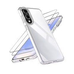 Coque Samsung Galaxy S25 Edge Antichoc coins renforces Silicone + 2 Vitres en verre trempe Protection ecran