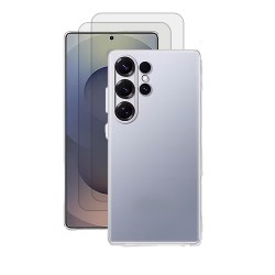 Coque Samsung Galaxy S25 Ultra Antichoc coins renforces Silicone + 2 Vitres en verre trempe Protection ecran