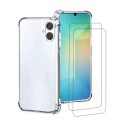 Coque Samsung Galaxy A06 5G Antichoc coins renforces Silicone + 2 Vitres en verre trempe Protection ecran