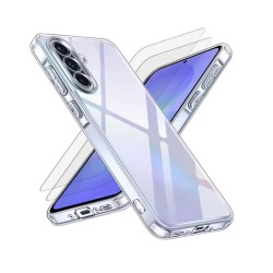 Coque Samsung Galaxy A36 Antichoc coins renforces Silicone + 2 Vitres en verre trempe Protection ecran