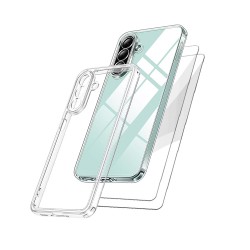 Coque Samsung Galaxy A26 Antichoc coins renforces Silicone + 2 Vitres en verre trempe Protection ecran