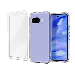 Coque Google Pixel 9A Antichoc coins renforces Silicone + 2 Vitres en verre trempe Protection ecran