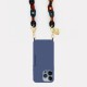 Coque iPhone 14 Pro Max  soft touch avec anneaux en silicone Bleu