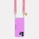 Coque iPhone 14 Pro Max  soft touch avec anneaux en silicone Lilas