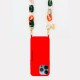 Coque iPhone 14 Pro Max  soft touch avec anneaux en silicone Orange