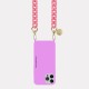 Coque iPhone 14 Pro  soft touch avec anneaux en silicone Lilas