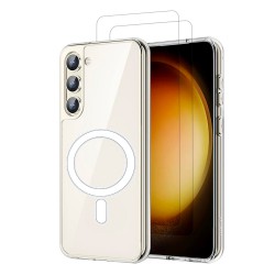 Coque Samsung Galaxy S23 Compatible Magsafe + 2 Vitres Protection Ecran