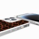 Coque iPhone 14 Pro Max avec anneau glossy transparente Leopard terracotta et noir Design La Coque Francaise.