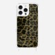 Coque iPhone 16 Pro Max avec anneau glossy transparente Leopard kaki et noir Design La Coque Francaise.