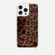 Coque iPhone 16 Pro Max avec anneau glossy transparente Leopard terracotta et noir Design La Coque Francaise.