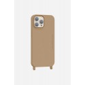 Coque iPhone 14  soft touch avec anneaux en silicone Beige