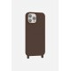 Coque iPhone 14 Plus  soft touch avec anneaux en silicone Marron