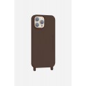 Coque iPhone 14 Plus  soft touch avec anneaux en silicone Marron