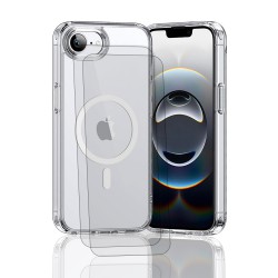 Coque iPhone 16e Transparente Compatible Magsafe + 2 Vitres Protection Ecran