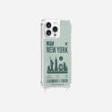 Coque iPhone 14 Pro Max avec anneau glossy transparente New York Design La Coque Francaise.