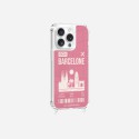 Coque iPhone 14 Pro avec anneau glossy transparente Barcelone Design La Coque Francaise.