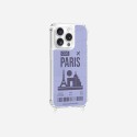 Coque iPhone 14 Pro avec anneau glossy transparente Paris Design La Coque Francaise.