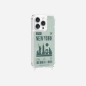 Coque iPhone 14 Pro avec anneau glossy transparente New York Design La Coque Francaise.