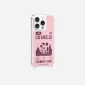 Coque iPhone 14 Pro avec anneau glossy transparente Los Angeles Design La Coque Francaise.