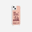 Coque iPhone 14 Plus avec anneau glossy transparente Seoul Design La Coque Francaise.