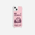 Coque iPhone 14 Plus avec anneau glossy transparente Los Angeles Design La Coque Francaise.