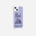 Coque iPhone 14 Plus avec anneau glossy transparente Paris Design La Coque Francaise.