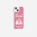 Coque iPhone 14 avec anneau glossy transparente Barcelone Design La Coque Francaise.