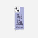 Coque iPhone 14 avec anneau glossy transparente Paris Design La Coque Francaise.