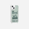 Coque iPhone 14 avec anneau glossy transparente New York Design La Coque Francaise.