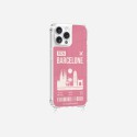 Coque iPhone 13 Pro Max avec anneau glossy transparente Barcelone Design La Coque Francaise.