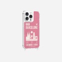 Coque iPhone 13 Pro avec anneau glossy transparente Barcelone Design La Coque Francaise.